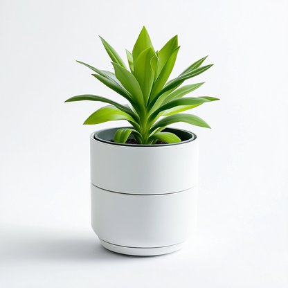 Mopla Self-Watering Planter - Double-Layer Structural Design - Water Level Indicator - Matte White - Professional Grade Indoor Pot