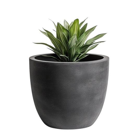 Mopla Large Industrial Planter - Lightweight Concrete Composite - Frost Resistant - For Indoor/Outdoor Use - Slate Grey